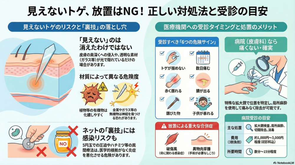 トゲ 刺さった 見えない 放置 知恵袋